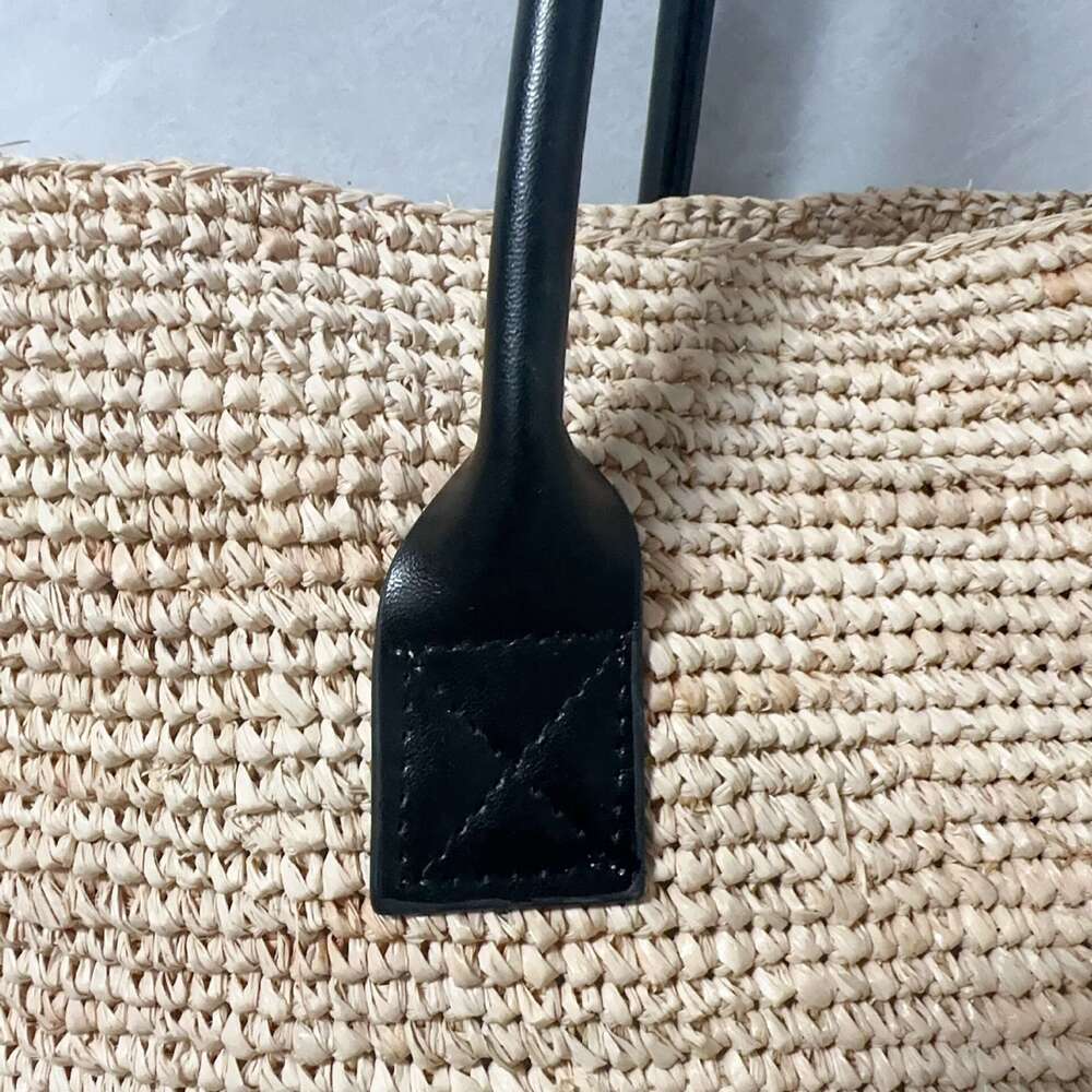 Totebag Shoulder ROSE NOIRE French Style High Quality Large Capacity Raffia Striped Woven Bag Women Versatile Straw Handbag For Seaside Vacations