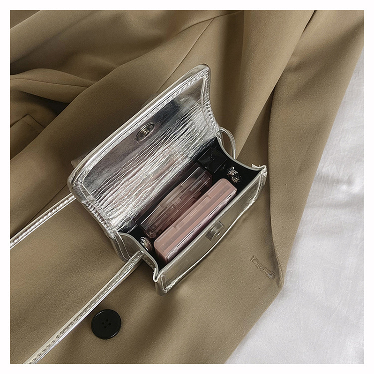 Free Shipping High Value Shiny Metallic Bow Mini Crossbody Bag for Women Cute Small Square Purse with Adjustable Strap