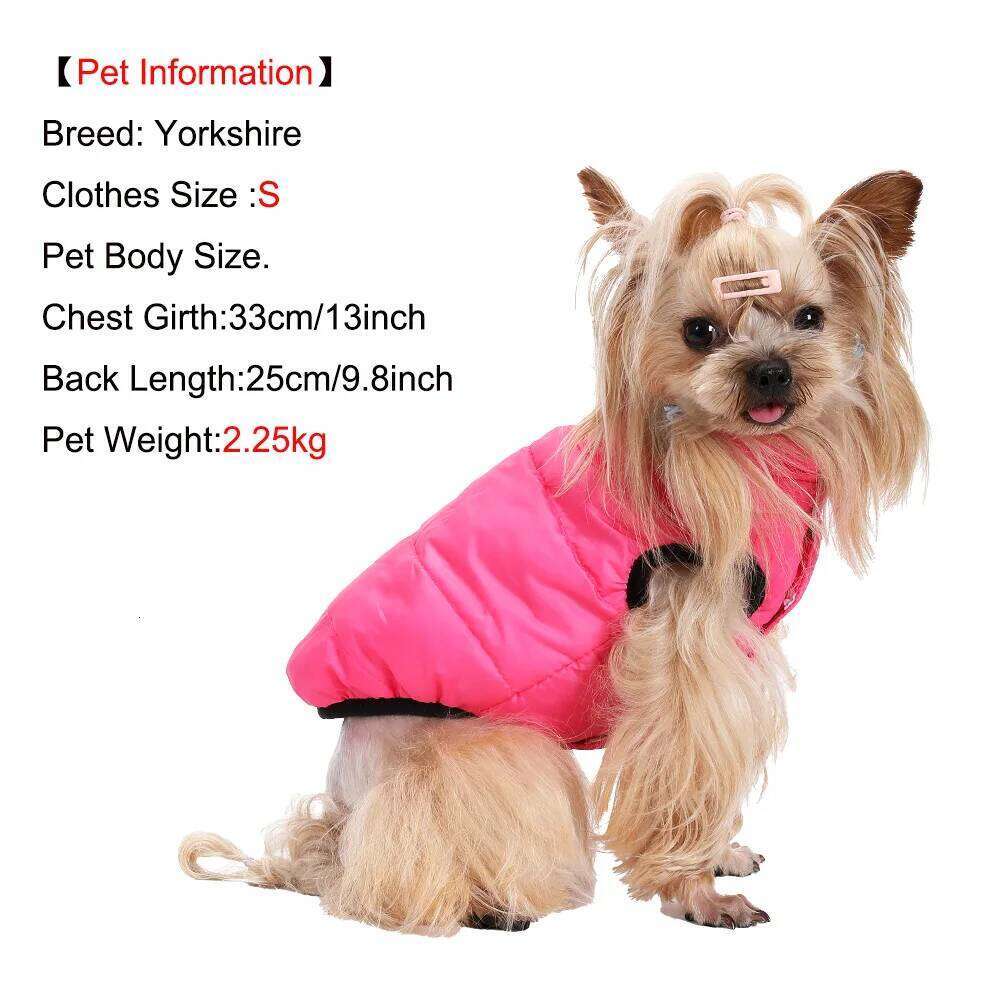 Reversible Winter Warm Dog Clothes Windproof Pet Vest Jacket For Small Medium Dogs Cats Chihuahua French Bulldog Yorkshire Coat