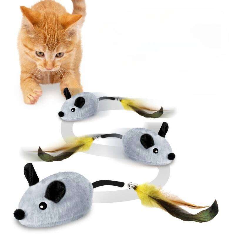 Automatic Sensing Moving Mouse Interactive Toys Electronic Remote Squeaky Cat For Kitten USB Rechargeable Pet Plush Toy