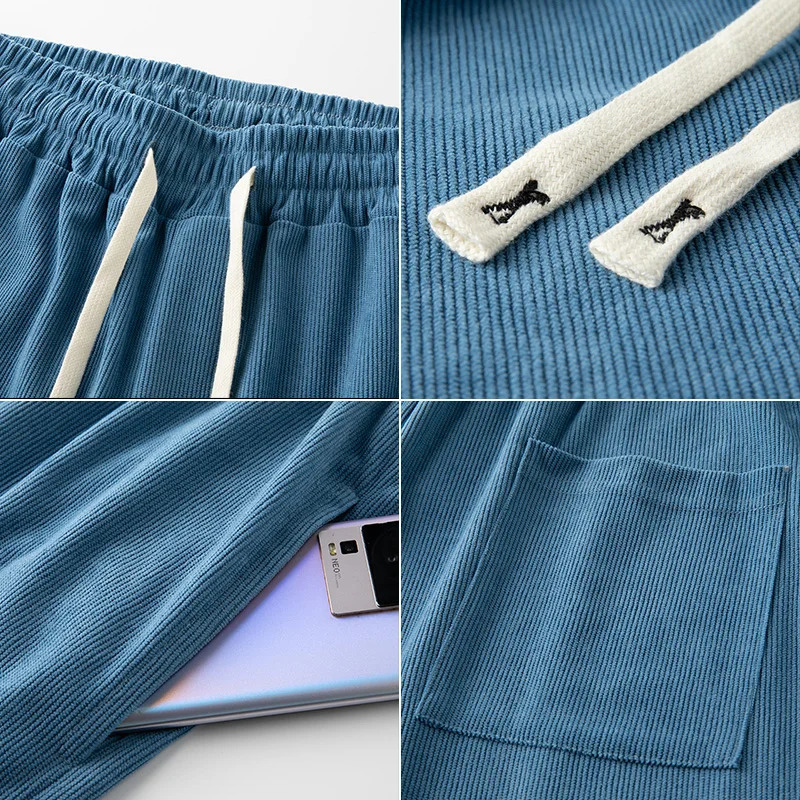 Summer Shorts Fashion Corduroy Shorts Men Casual Stretch Letters Decorative Pant Breathable Beach Vacation Shorts Pants XS-3XL 260330