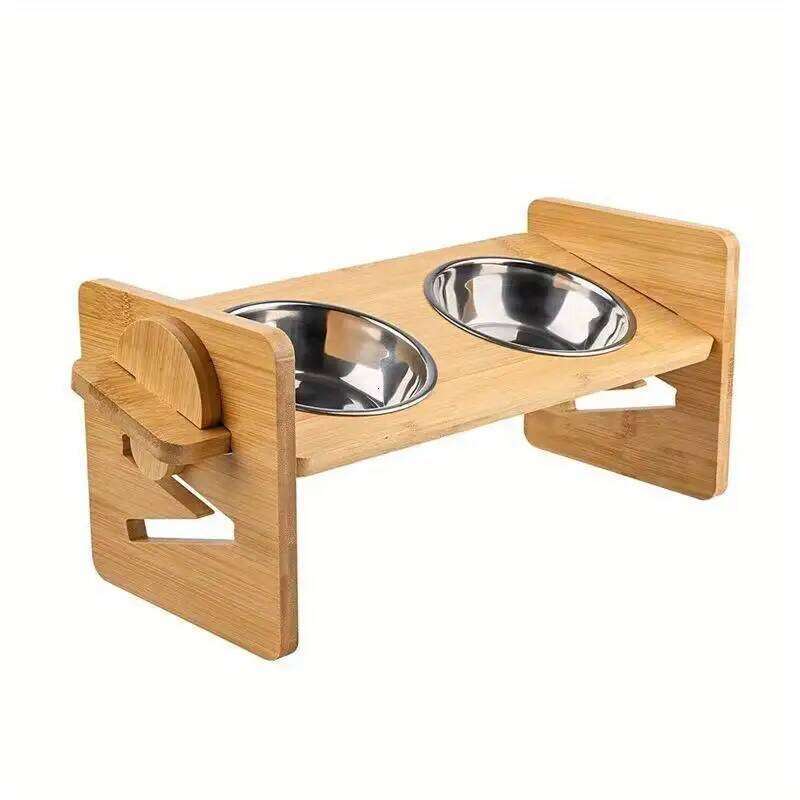 1 Set Of 4 Racks, Elevated Dog Cat Bowl Rack, Pet Feeding, 4-speed Adjustable Height 26W0330