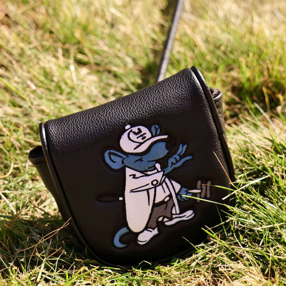 High-Value Golf Putter Cover, Cute Cartoon Embroidery Pattern, Easy-to-Clean PU Material, Magnetic Closure. 26Y0330
