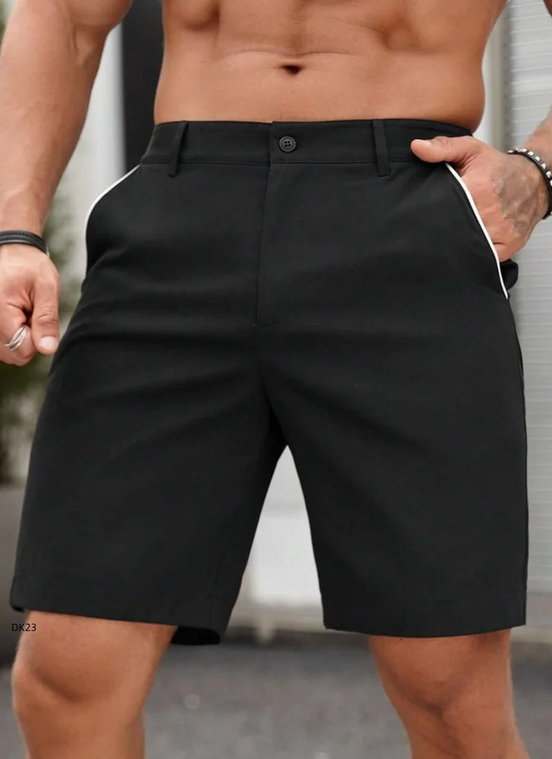 2026 Mens Casual Suit Shorts Summer Business Casual Knee Pants Classic Khaki American Style Streetwear Golf Shorts 260327