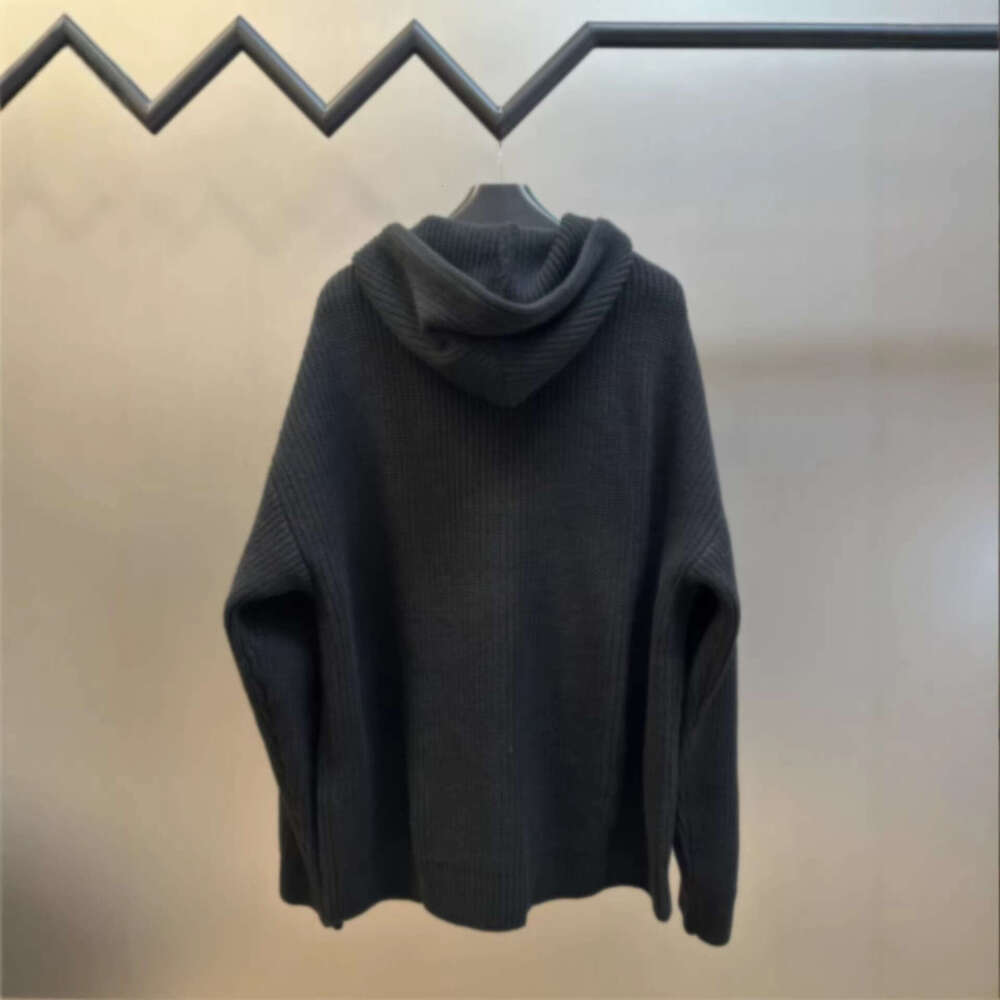 Hooded Knitted Jacket 2026 Autumn/Winter New Model With Letter Embroidery On The Chest, Versatile Wool Sweater For Both Men And Women Qipao Hanfu Silk