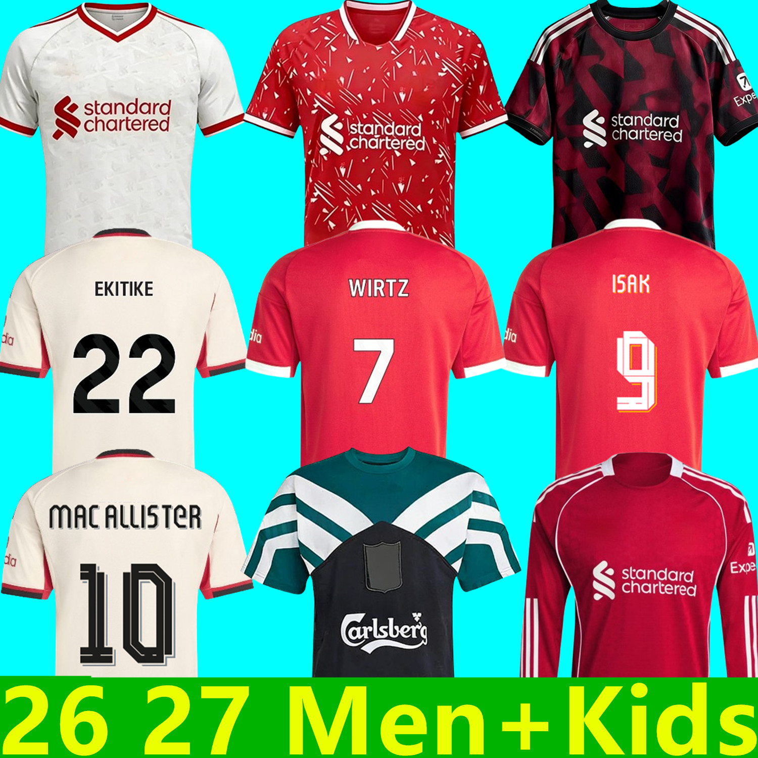 liverpool 25 26 27 The Reds Mohamed ISAK WIRTZ MAC ALLISTER Home Away men Soccer Jersey NGUMOHA FRIMPONG GRAVENBERCH VIRGIL SZOBOSZLAI M.SALAH EKITIKE Curti Jones kid