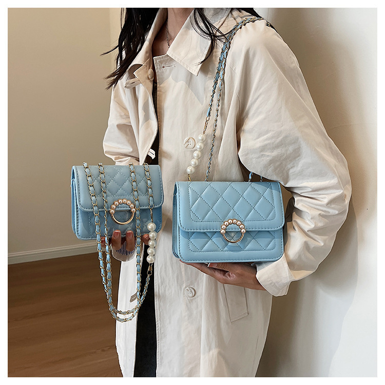 Free Shipping High Value Summer mini 2026 new trendy pearl chain bag for women, versatile white shoulder crossbody bag, cross-border