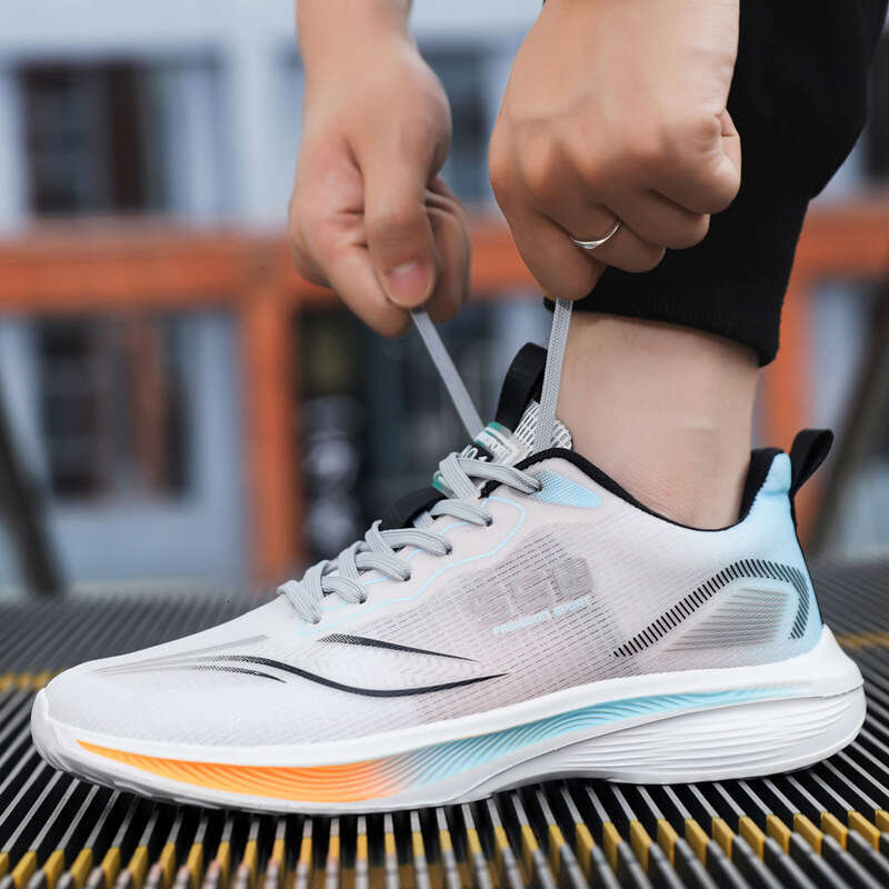 Free shipping broadcast breathable large-size athletic sports 2026, ultra-light and ultra-elastic running shoes for couples