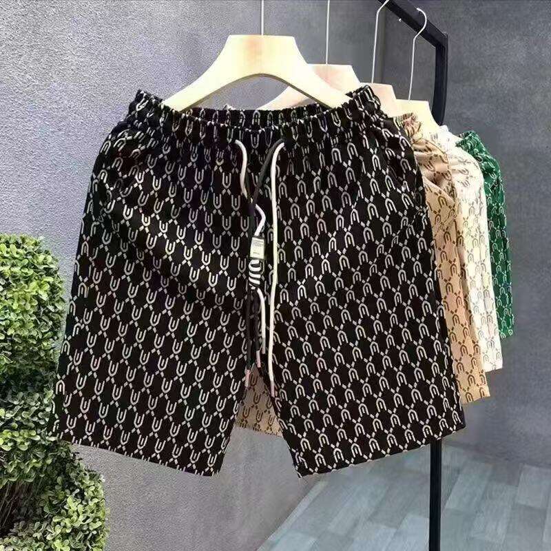 Summer New Men's Shorts, Trendy Brand Casual Beach Shorts, Korean Style Fashionable and Versatile Mid-Thigh Shorts, Breathable and Loose