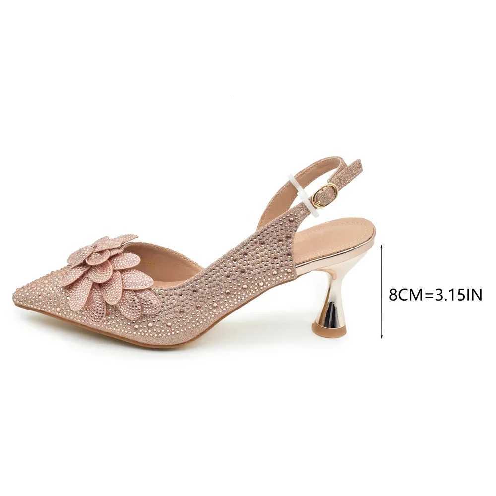 New Arrival Nigerian Women Heel Party Shoes and Bag Set Rhinestone Handbag Italian Design Luxury Wedding Shoes for Bride Z260330