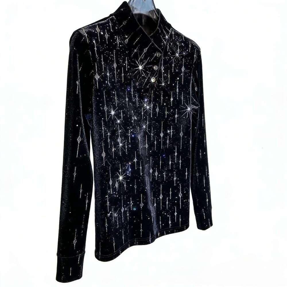 2026 Men's New Autumn/Winter Light Luxury Long Sleeve Fashion Korean Style Trendy Fleece-Lined Slim Fit Warm Base Shirt Luanyun