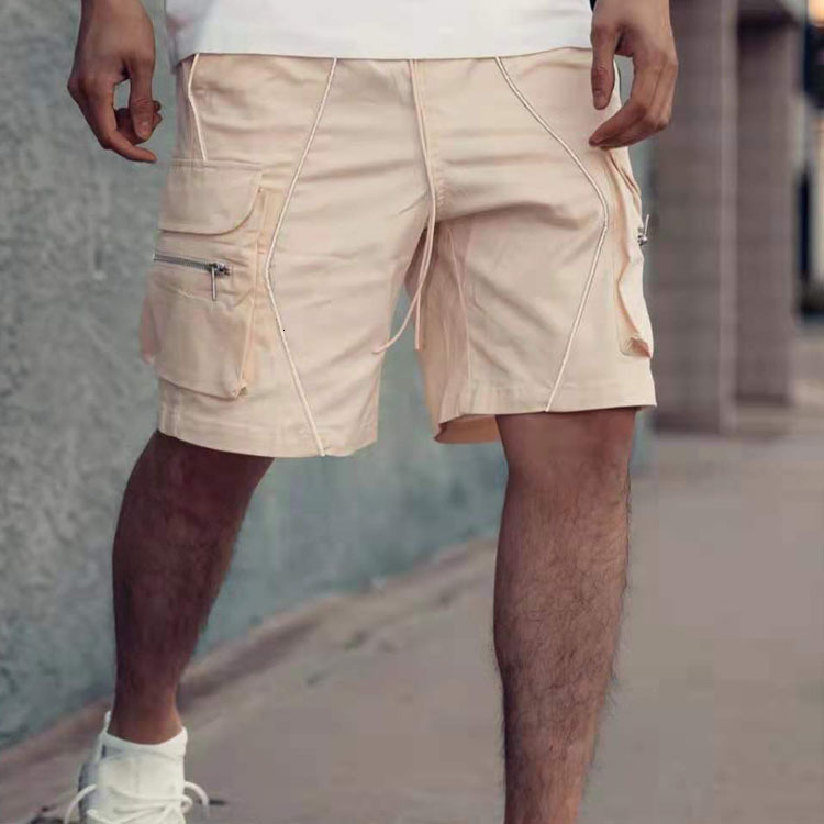 Casual Athletic Short Trousers for Males: Spacious Zippered Side Pocketed Shorts