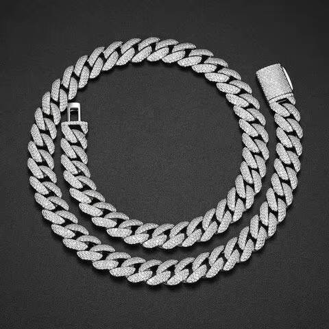 925 Silver Moissanite Luxury Cuban Chain Vintage Style Womens Necklaces for Gift Anniversary Wedding Party Engagement