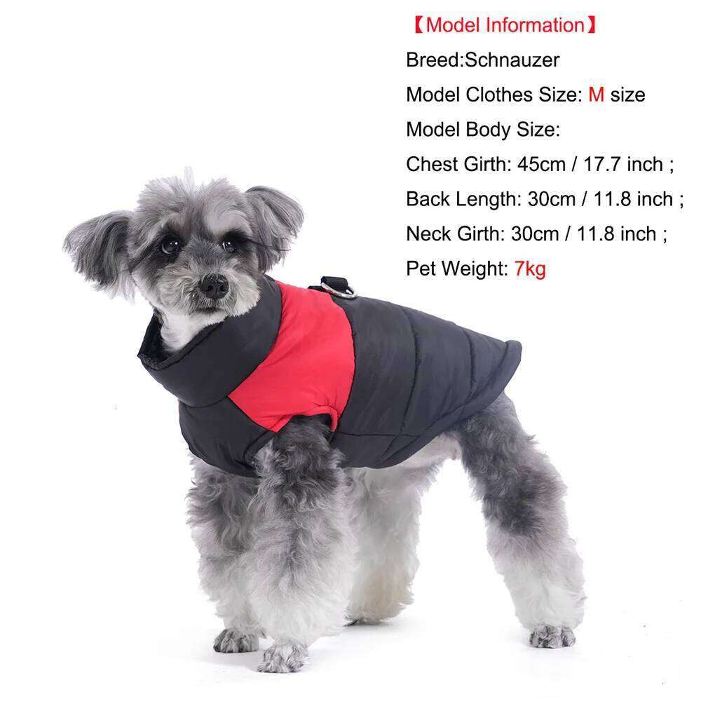 Winter Warm Fleece Dog For Small Large Dogs Cats Waterproof Pet Vest Jacket with D-ring Labrador French Bulldog Clothing