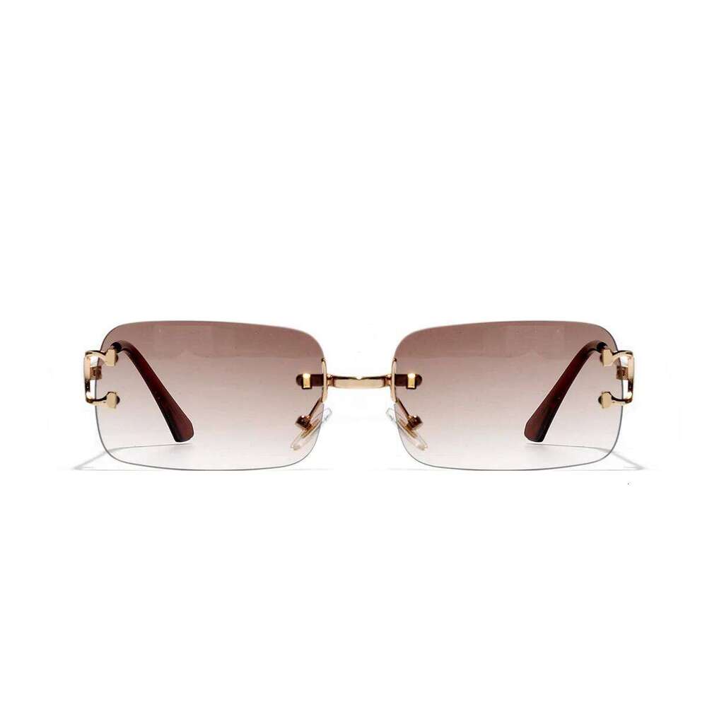 Ruiao 2026 rimless sunglasses UV400 fashion square metal glasses men women designer man's brand sun shades for outdoor 26Y0330