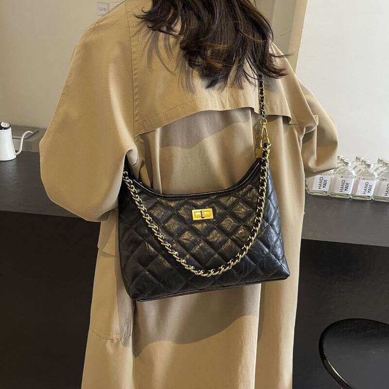Quilted Small Style Chain Tote For Women New Commuter Versatile Underarm Single Shoulder Crossbody Bag Liksusie