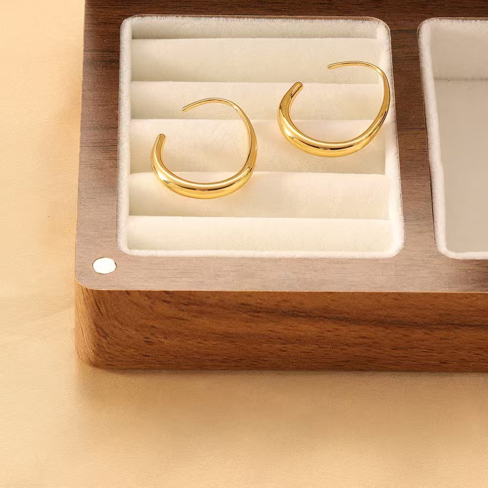 Cao Shi European American minimalist elegant textured earrings for women French style trend fashionable and popular hot item