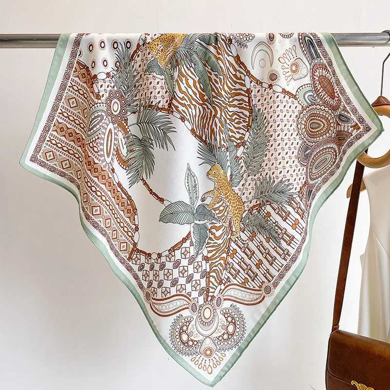 68cm Jungle Printed Scarf Wens Spring and Summer Thin Imitation Silk Scarf Retro Versatile scarf Shawl X260328