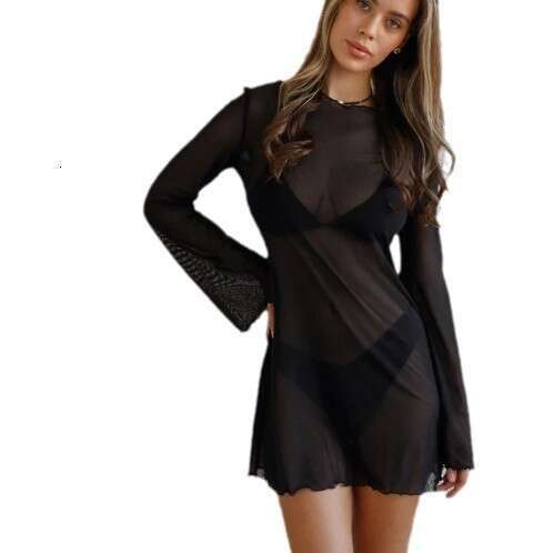 wildberries Tunic Beach Robe Lace Dress Mesh Skirt