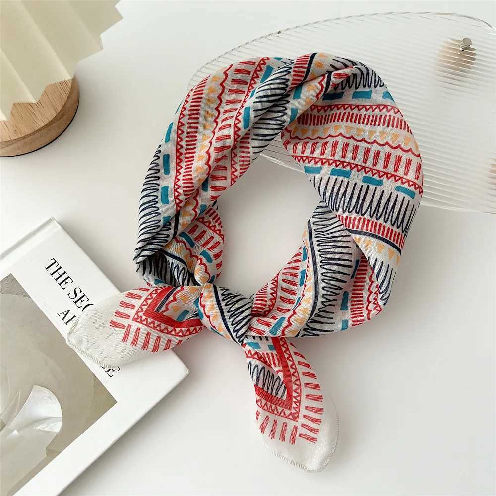 Fashion Cotton Scarf Wen Floral Print Neckerchief Small scarf Hijab Scarves Fem Cute Bandana Scarfs Ladies 55x55cm X260328