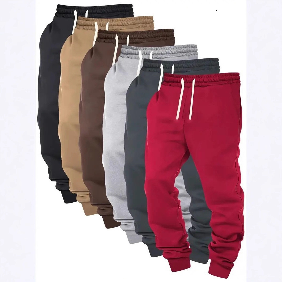 2025 Trendy New 2D Solid Color Mens Street Sports Fashion Sweatpants