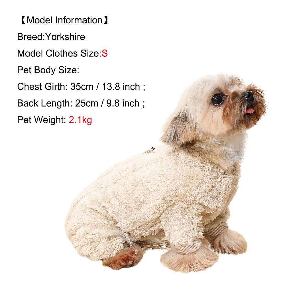 Winter Warm Jumpsuit For Small Medium Dogs Cats Soft Cozy Fleece Dog Clothes Cat Costumes Yorkshire Chihuahua Pet Clothing