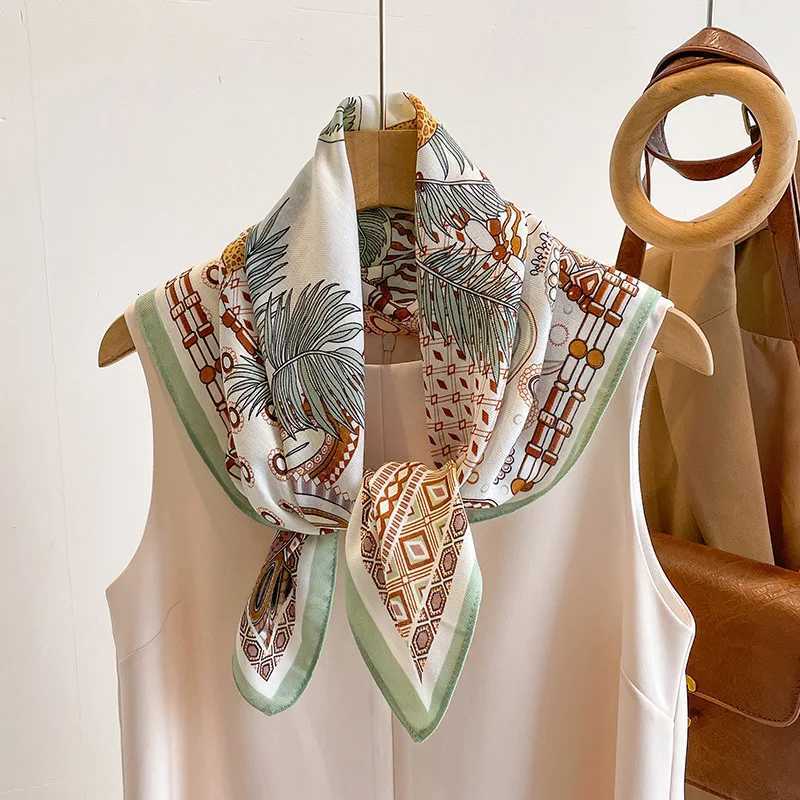 68cm Jungle Printed Scarf Wens Spring and Summer Thin Imitation Silk Scarf Retro Versatile scarf Shawl X260328