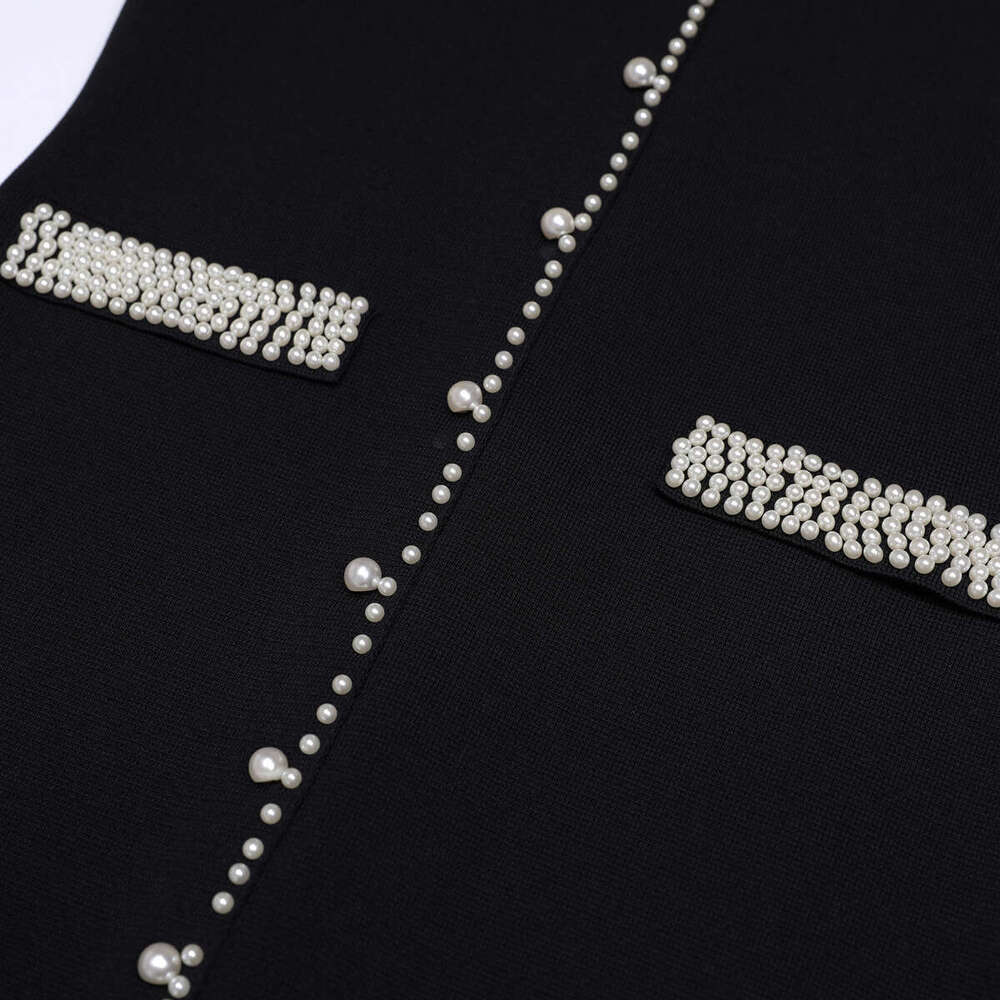 e22 Summer new designer high-end quality pearl lace elegant slim fit sleeveless long skirt 2026