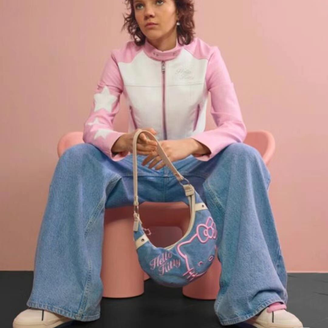 2026 new denim embroidered armpit bag women's crossbody bag summer new horn bag women's luxury handbag designer bag shoulder bag