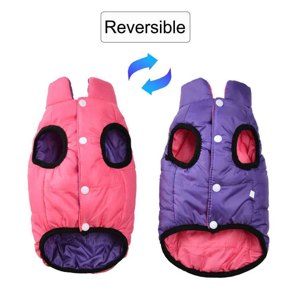 Reversible Pet Dog Clothes Autumn Warm Puppy Coat Vest With Leash Hole For Small Medium Dogs Cats Winter Cat Outfits Chihuahua
