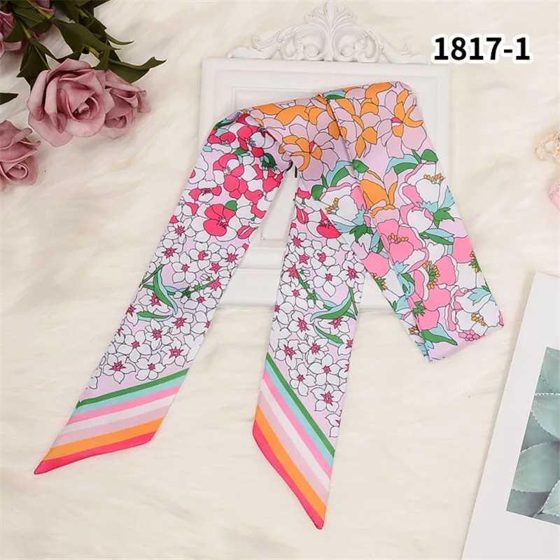 New Skinny Scarf Floral Printing Silk Scarf For Wen Luxury Brand Foard Fashion Belt For Ladies Bag Scarf Scarves X260328