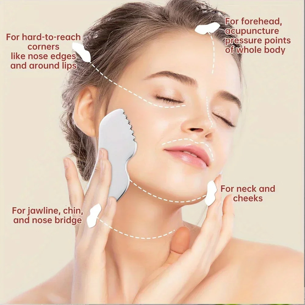Stainless Steel Gua Sha Tools Gua Sha Stone Face Comb Body Lymphatic Drainage Massager Face Guasha Face Sculpting Tools 260316