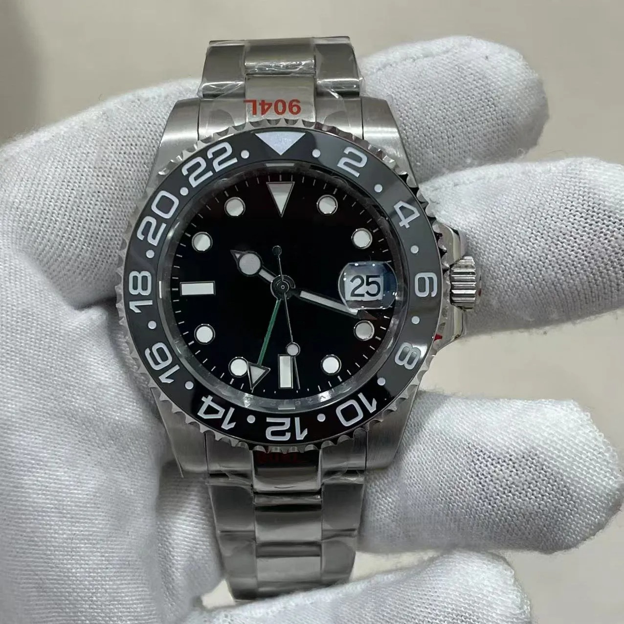 Super U1 ST9 Men's Watch Stainless Black and Gun Color Ceramic Bezel Luxury Mechanical Automatic Movement sapphire glass Men Watches Wristwatches