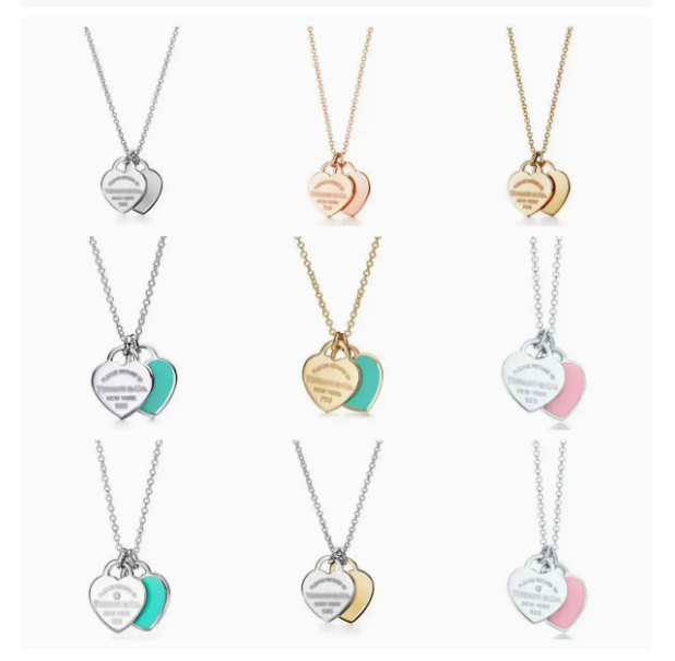Necklaces designer jewelry women designer necklace diamonds Multicolor metal chain thin letter pendant charm necklaces