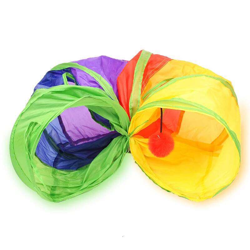 Toy Collapsible Playing Connectable Tunnel Indoor Cat Tube Foldable Drill Hole Kitten Colorful Pet Toys