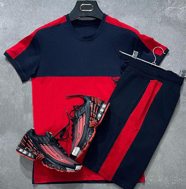 Summer new men's suit sports short-sleeve T-shirt and shorts, casual men's lightweight trendy style, casual and versatile