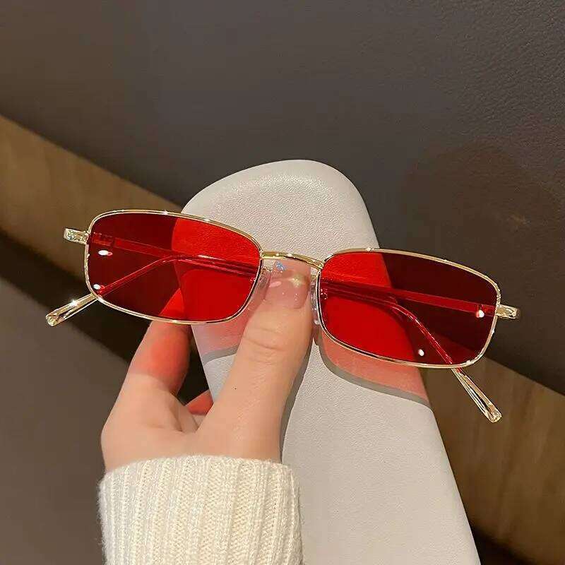 Fashion Rectangle Sunglasses Men Women Vintage Square Driving Sun Glasses Luxury Brand Metal Frame Eyewear Lentes De Sol 26Y0330