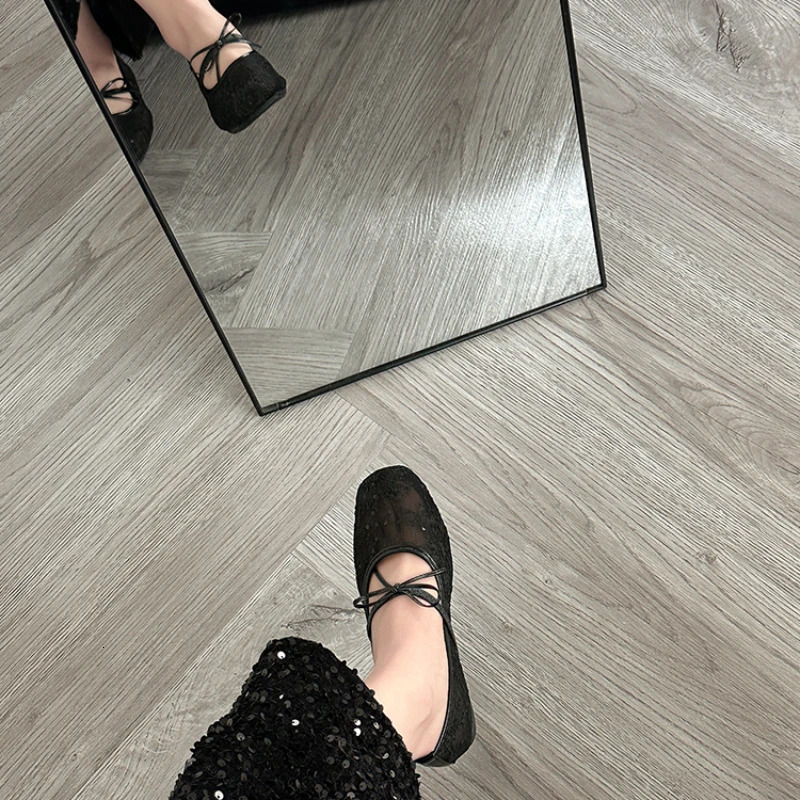 Breathable Women Mary Jane Flats Shoes Fashion Butterfly-knot Shoes Laides Soft Sole Comfort Street Style Shoes 260323