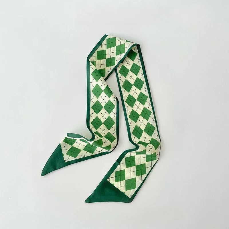 Green Long Strip Small Silk Scarf Fem Thin Strip Streamer Tied Hair Tied Bag Decorative Souvenir Ribbon Luxury X260328