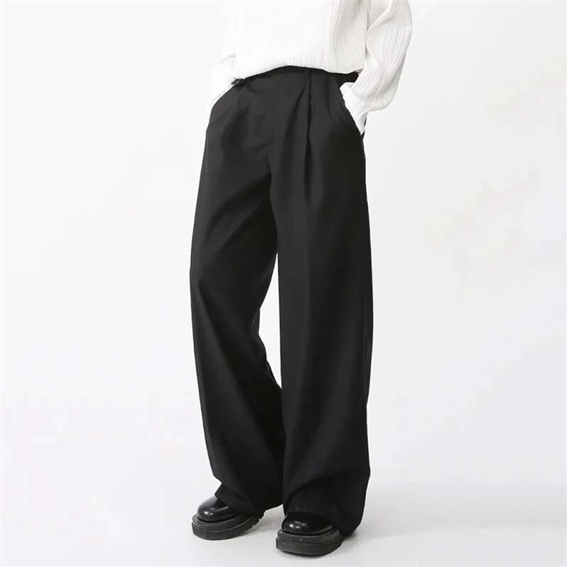 IEFB Mens Wear Spring Suit Pants Loose Straight Korean Fashion Simple Solid Color Male Casual Trousers Wide Leg 9A6959 260327
