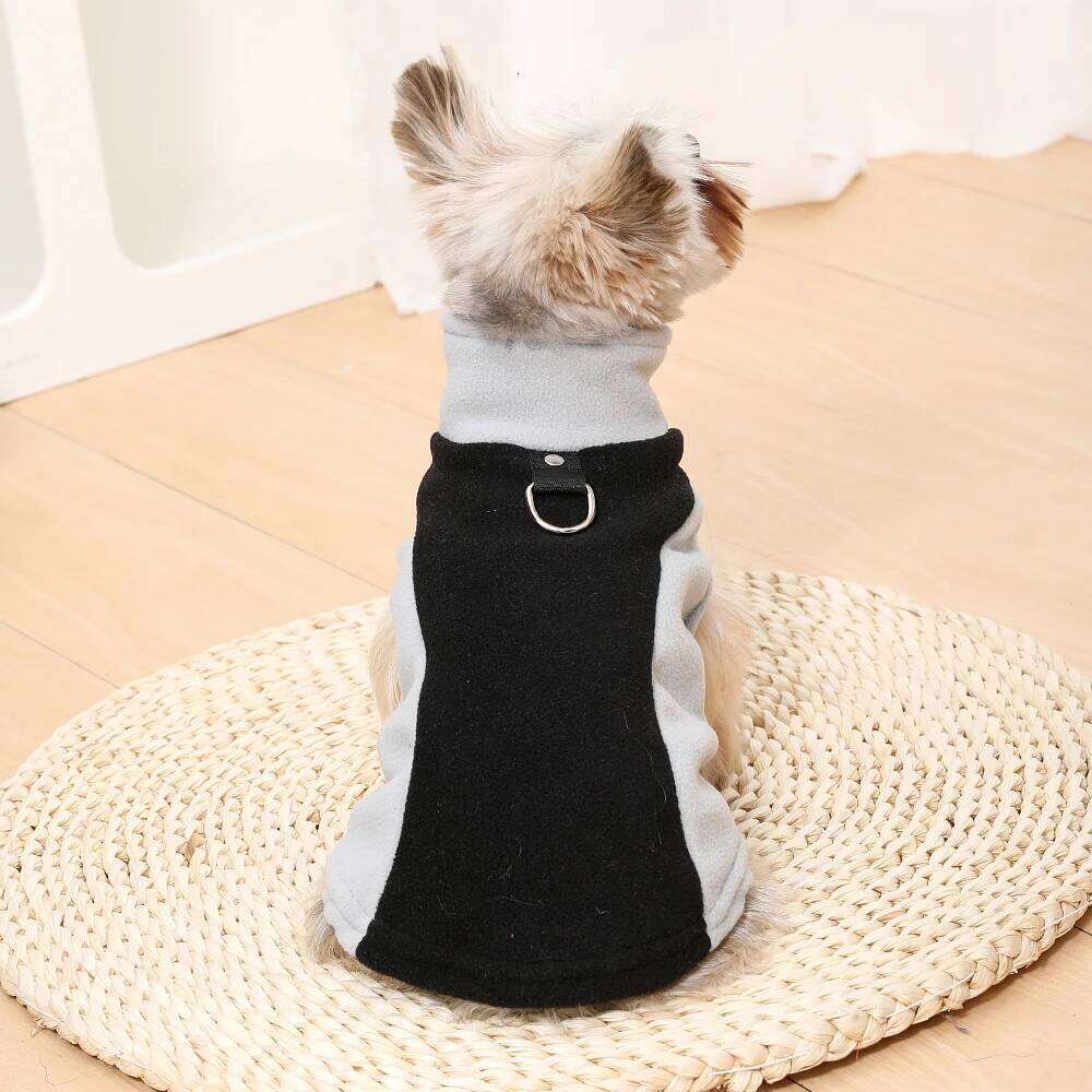 Pet Dog Clothes Vest For Small Medium Dogs Cats Winter Warm Fleece Coat with D-ring Cat Clothing Bulldog Pug Chihuahua Outfits