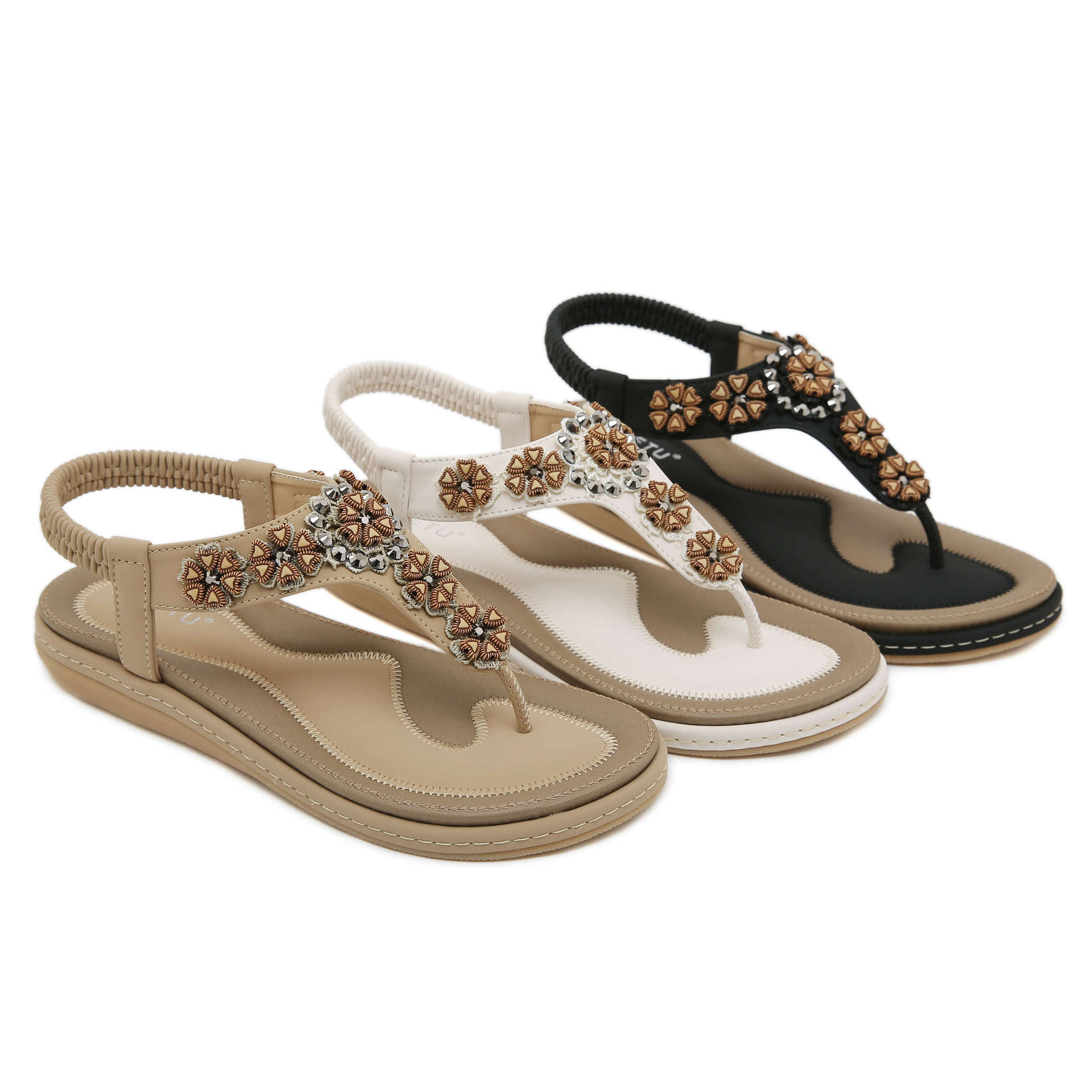 new arrival Women Sandals Classic Sliders floral Summer Comfortable Outdoor Flat elastic Beach Girl light Sandal trip Casual slippers eur 36-40
