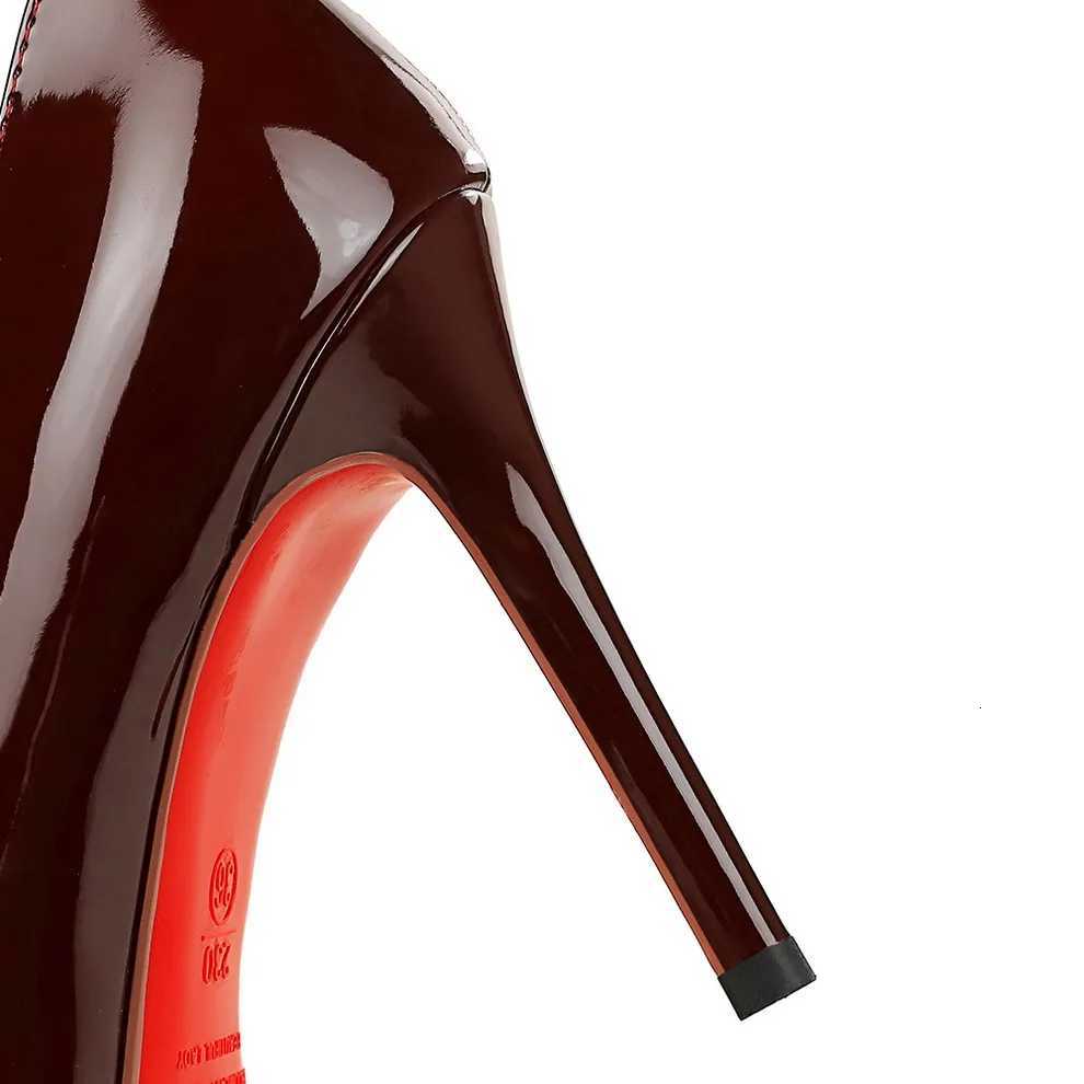 Women Fashion Red Bottom 10cm High Heels Pumps Female Elegant Valentine Date Shoes Lady Glam Patent Leather Pointed Toe Shoes Z260330