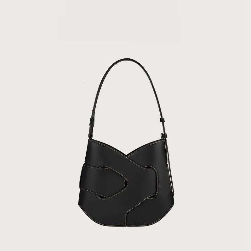 Fashion Premium Feeling Leather Smooth Woven Twisted Armpit Large Capacity Versatile Shoulder Women S Bag