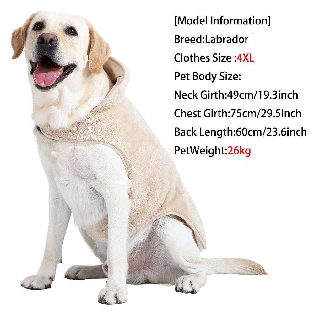 Winter Pet Dog Warm Fleece Jacket Coat For Small Large Dogs Adjustable Puppy Clothing Golden Retriever Outfits Labrador Costume