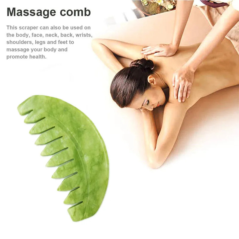 Natural Jade Stone Guasha Board Gouache Scraper For Body Acupoint Press SPA Acupuncture Skin Care Massage Anti Aging Tool 260316