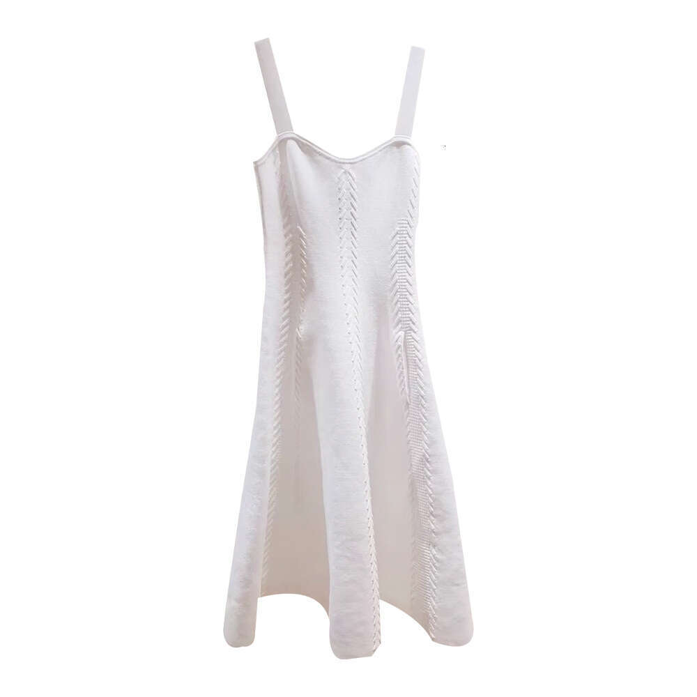 2026 elegant and exquisite high-end women's A1 summer French design waist tied knitted vest dress+cardigan wool sweater
