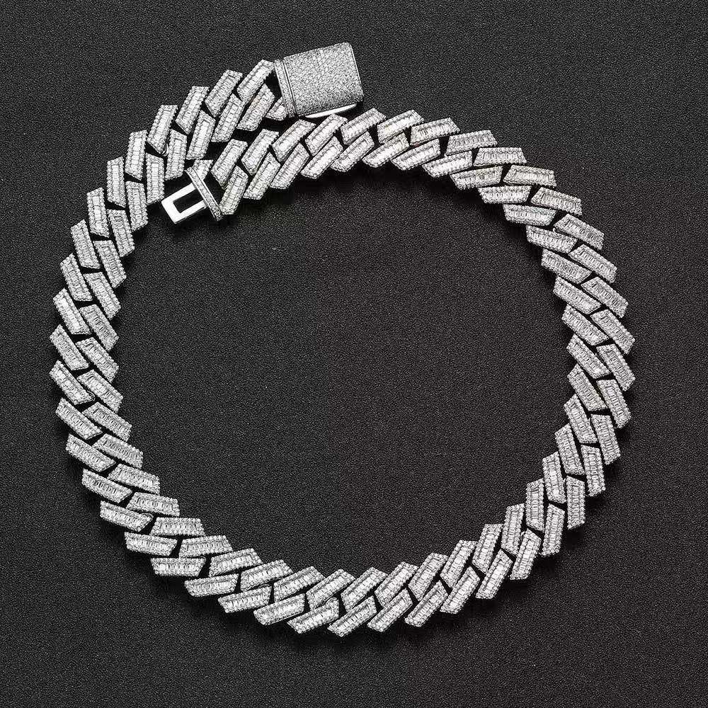 Morganite Necklace Designers' Style Diamond Silver Necklace Full Diamond Design Necklace Tested by GRA Cuban-style Ring-shaped Morganite Necklace