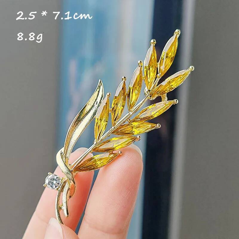 Rhinestone Sunflower Brooches For Women Unisex Enamel Wheat Flower Party Casual Brooch Pin Clothes Office Fashion Jewelry Gifts