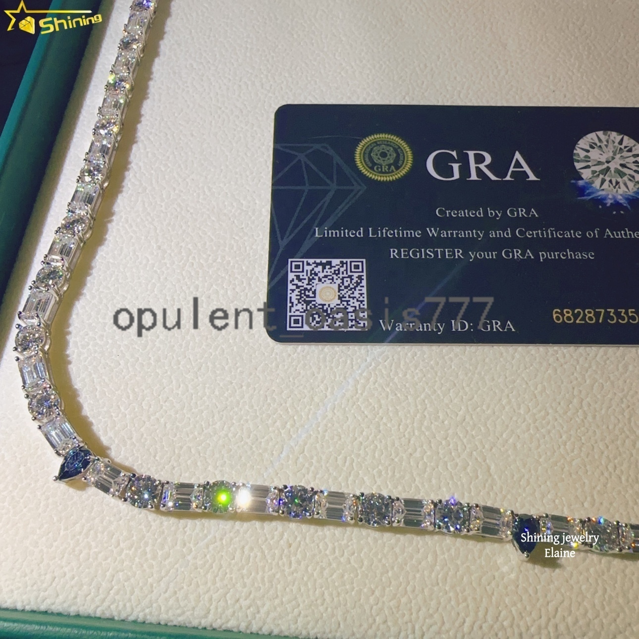 High Quality Fashion High Quality Hip Hop Iced Out Fine Custom Diamond 5MM 925 Sterling Silver Moissanite Tennis Chain Necklace